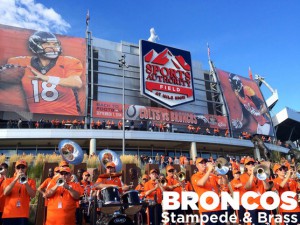 See and hear the Broncos Stampede and Broncos Brass along the race route!