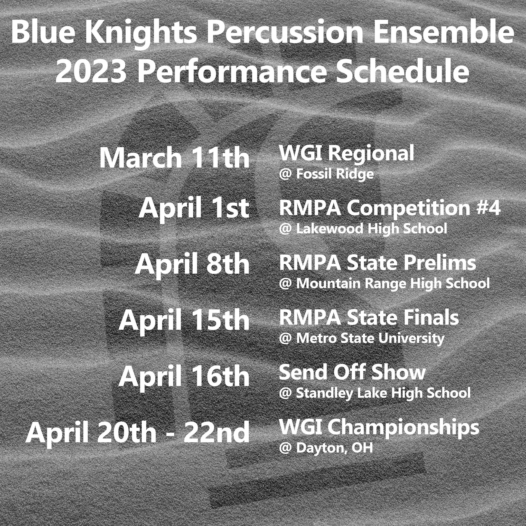 BKPE Performance Schedule