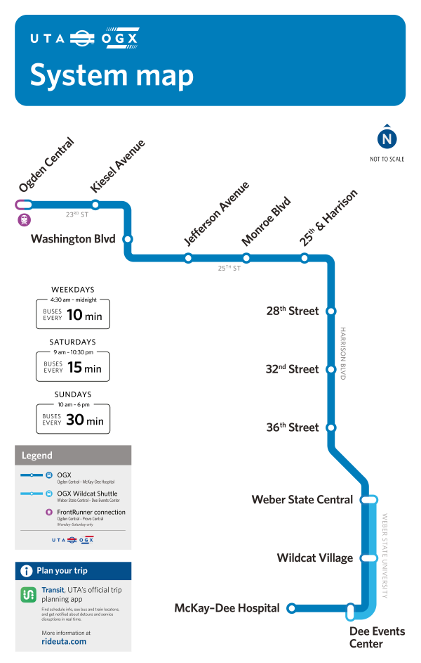 UTA OGX Map to Stewart Station